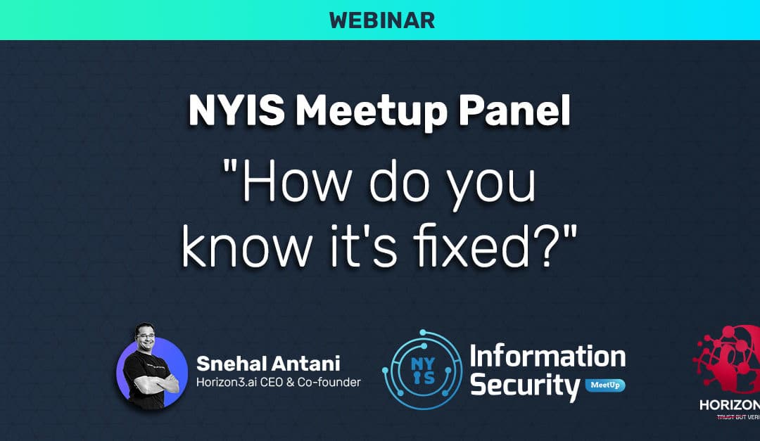 NYIS Meetup Panel, “How do you know it’s fixed?”