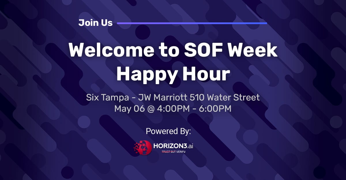 Event Flyer: Welcome to SOF Week Happy Hour powered by Horizon3.ai