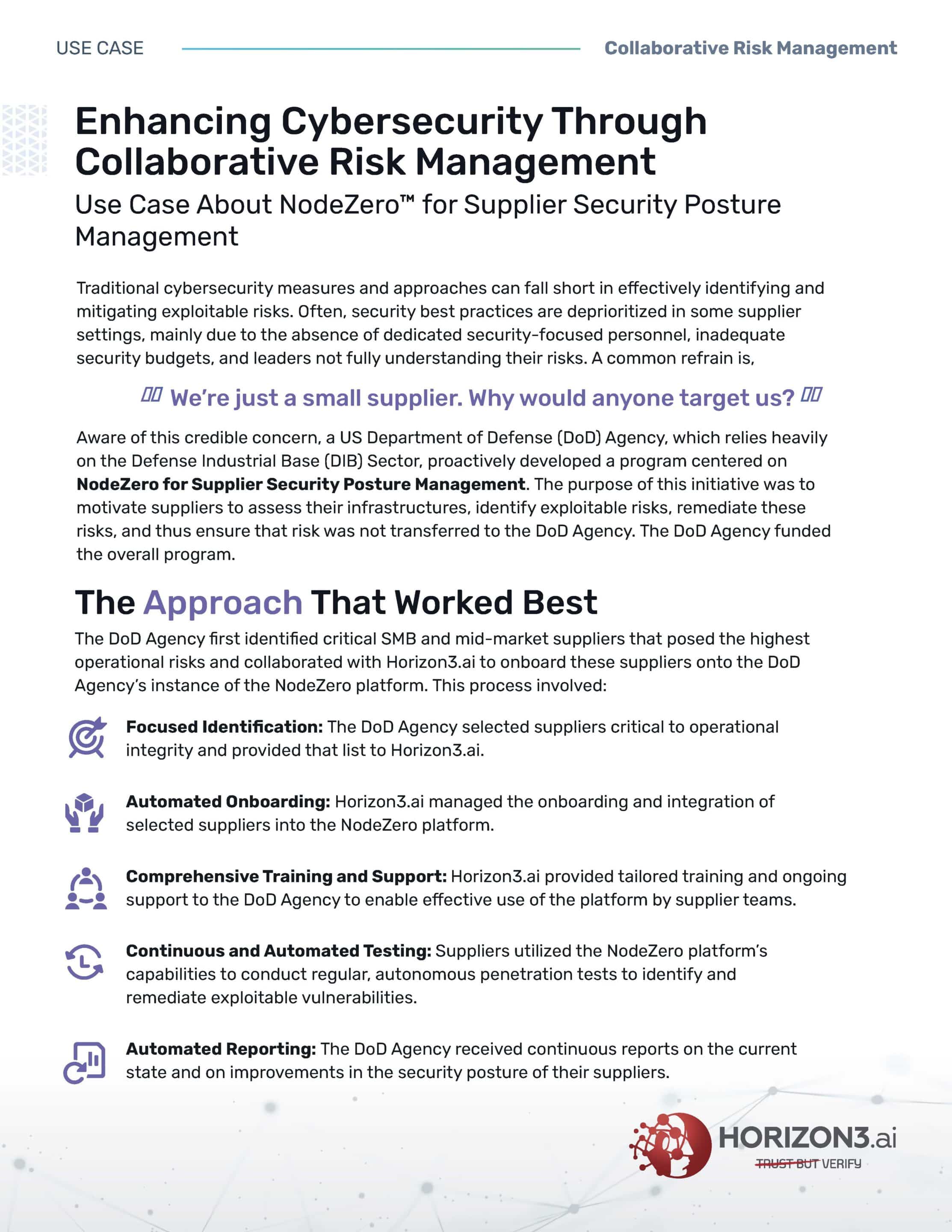 Enhancing Cybersecurity Through Collaborative Risk Management